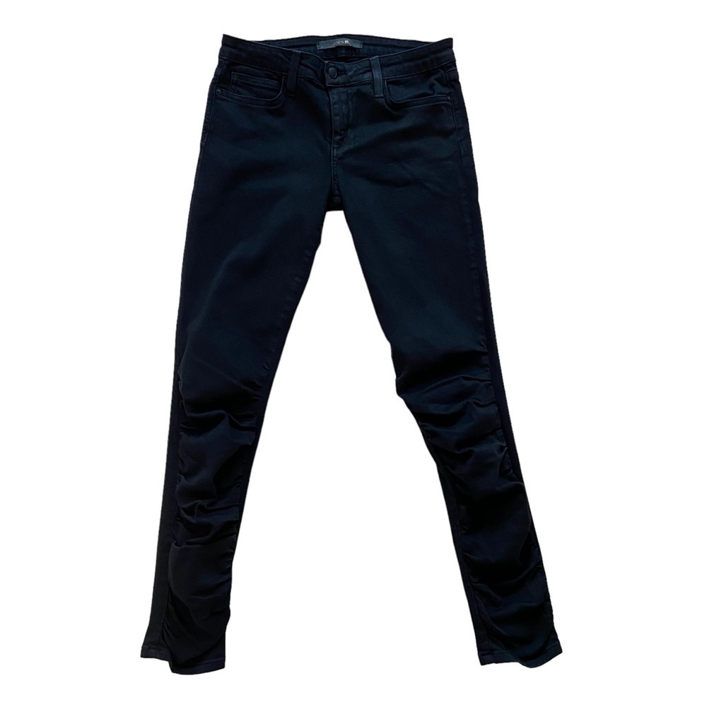 Gorgeous Joe’s jeans black skinny ankle style woven knees mid rise made USA 29